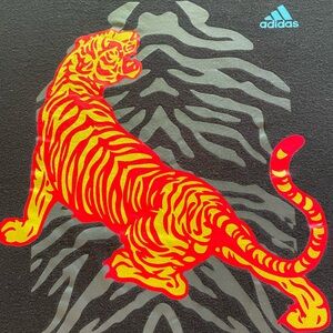 Adidas Red and Yellow Tiger Art Print